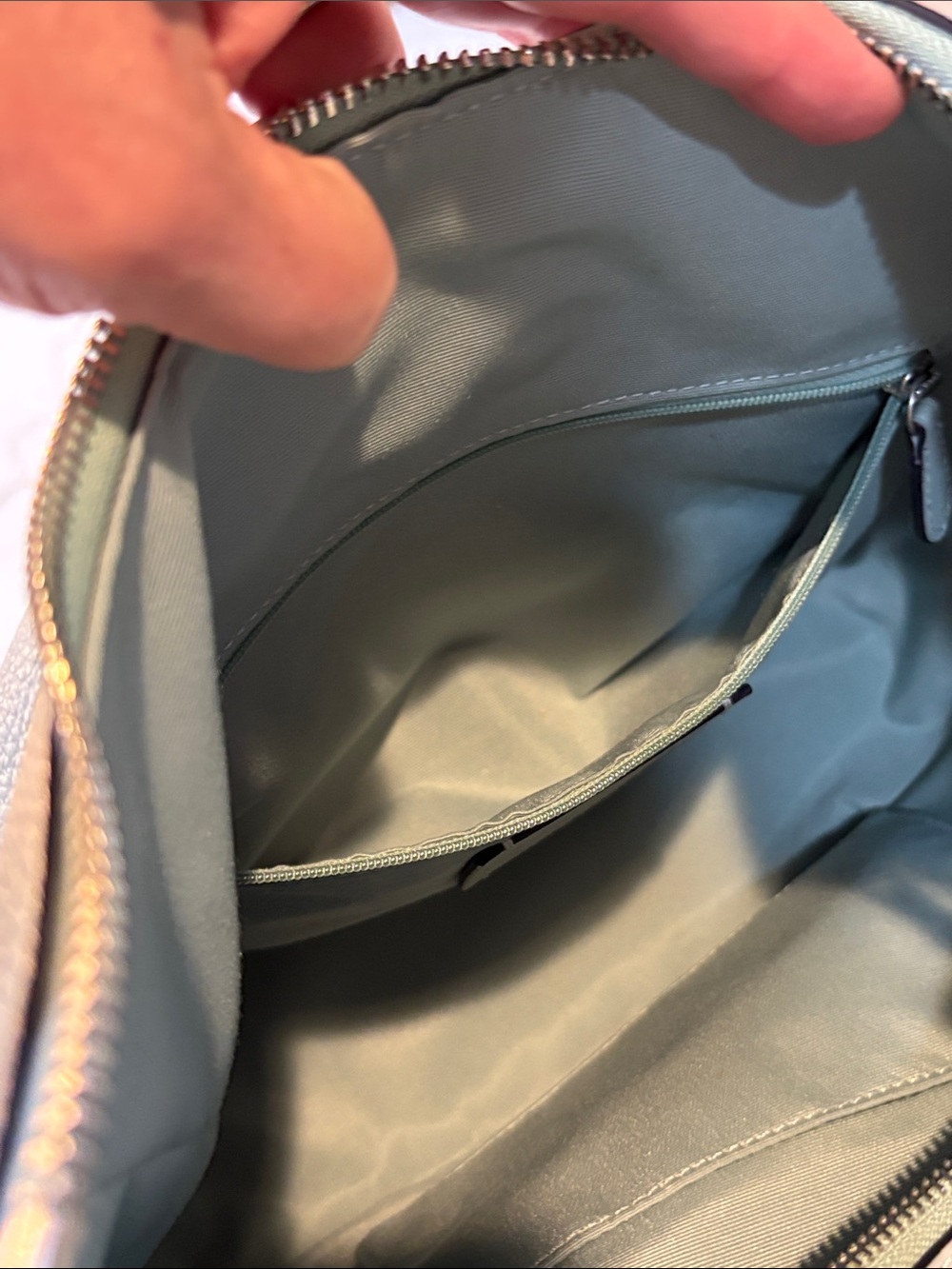 COACH Jules Hobo Bag in Light Blue Pebbled Leather C9190 Like New - Picture 12 of 16